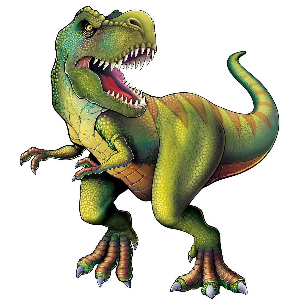 Party Central Club Pack of 12 Green Realistic Jointed Tyrannosaurus Figure Cutouts 52"